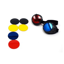 UltraByEasyPeasyStore 4 Pack of Lenses for Steampunk Goggles Cyber Glasses Victorian Punk Welding Style Cosplay Goth Rustic Vintage Round Rave Novelty Copper for Men Women