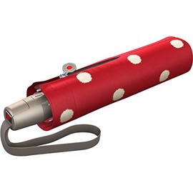 Knirps Pocket Umbrella Mini Fibre T2 Duomatic Automatic Open/Close - Dot Art (Red), red