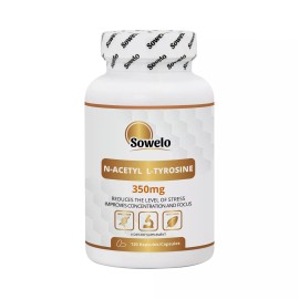 SOWELO N-ACETYL L-TYROSINE 350mg VEGE CAPS NEUROTRANSMITTER FOCUS MOTIVATION