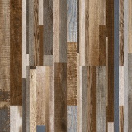 GreenFullHouse Peel and Stick Floor Tile Vinyl Wood Plank 36-Pack 54 Sq.Ft, Multi-Colour, Rigid Surface Hard Core Easy DIY Self-Adhesive Flooring