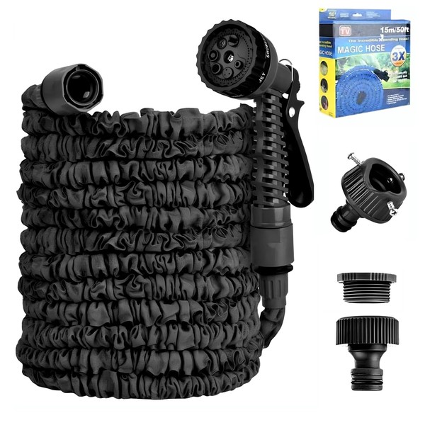 Stretchable Hose, Sprinkling Hose, Nozzle, Reel, Extendable, 3 Times Extendable,