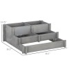 3 Tier Elevated Wood Flower Box Gray Raised Garden Bed