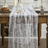 Artoid Mode White Silver Gauze Table Runner 70x300 cm, Glitter