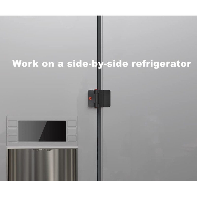 Refrigerator Door Locks Double Button Adhesive Fridge Lock with Keys,