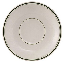 Yanco GB-2 Green Band Saucer, 6.125" Diameter, China, American White Color, Pack of 36
