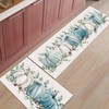 Teamery Autumn Eucalyptus Leaves Kitchen Mats for Floor Fall Pumpkins
