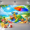 BlissYard Summer Beach Party Banner Cute Sea Turtle Beach Backdrop