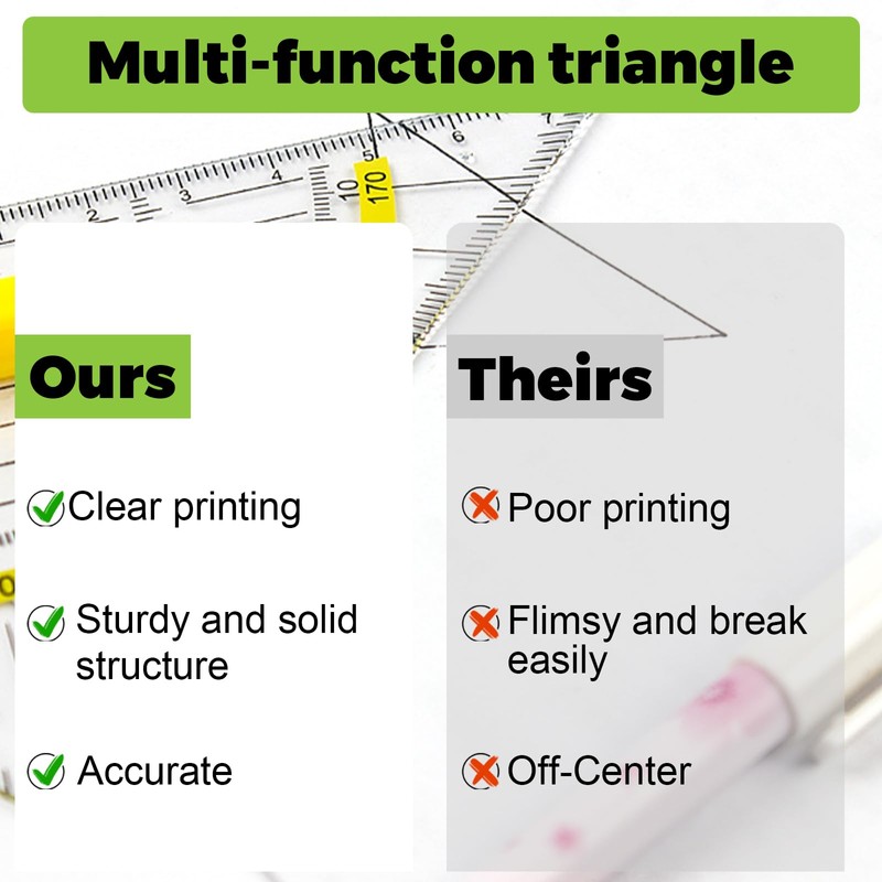 Set of 2 Set Square, Set Square with Handle, Flexible