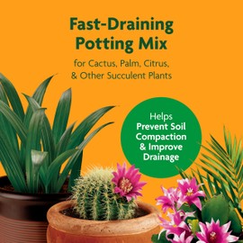 Miracle-GRO Cactus, Palm and Citrus Potting Mix, for Indoor or Outdoor Potted Plants, Great for Succulents, 8 qt., 2-Pack