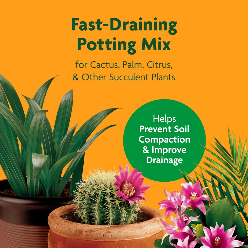Miracle-GRO Cactus, Palm and Citrus Potting Mix, for Indoor or