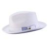 MONTIQUE White with Lavender Bottom Braided Stingy Brim Pinch Fedora