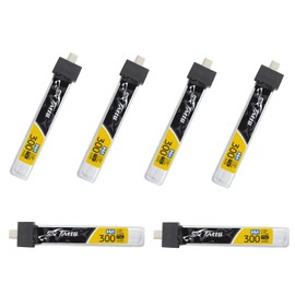 SoloGood 6pcs TATTU 300mAh 1S BT2.0 Battery 3.8V 75C Micro FPV Lipo Battery for FPV Tiny Whoop 1S Brushless Whoop Drone