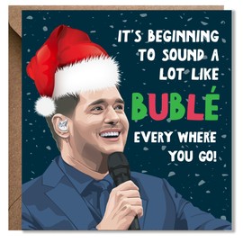 Funny Christmas Card – Cheeky and Humorous Holiday Greeting for Friends, Him, or Her – Perfect Festive Card for Laughs and Holiday Fun (Michael Buble)