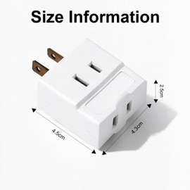 Oviitech Single Receptacle to 3 Outlet Cube Wall Tap,Plug-In Triple Outlet Polarized Adapter,White(4 Pack)