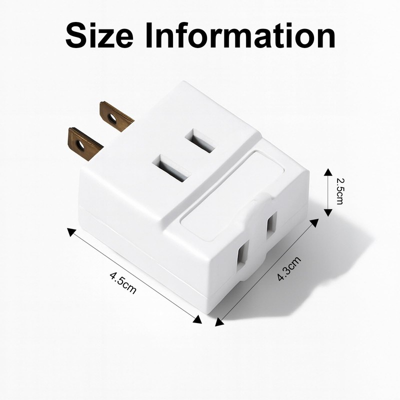 Oviitech Single Receptacle to 3 Outlet Cube Wall Tap,Plug-In Triple