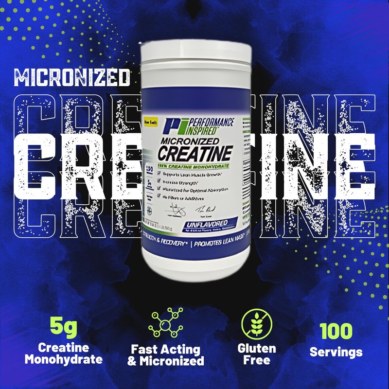 Performance Inspired Nutrition Micronized Creatine Monohydrate – 100% Pure, Unflavored,