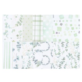 PATIKIL 12x12 Scrapbook Specialty Paper, 24 Sheet Double-Sided Leaf Style Decorative Craft Paper Creative Sheet for Photo Decor Journal DIY Card,Light Green