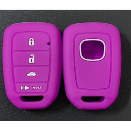 REPROTECTING Silicone Rubber Key Fob Cover Compatible with Honda Accord CR-V Civic Crosstour Fit (Only Fit Straight Key fob) (Purple Purple)