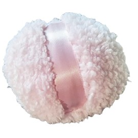 Pink Polar Bear Fluffy Fleece Powder Puff for Dusting Powder Medium 5"
