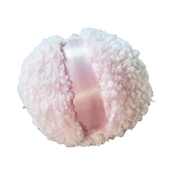 Pink Polar Bear Fluffy Fleece Powder Puff for Dusting Powder