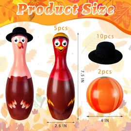 Fall Festival Thanksgiving Bowling Games for Kids Adults, Fall Thanksgiving Party Favors Games Outdoor Indoor Turkey Hat Game for Kids Carnival Toys Family Friendsgiving Gifts Thanksgiving Decorations