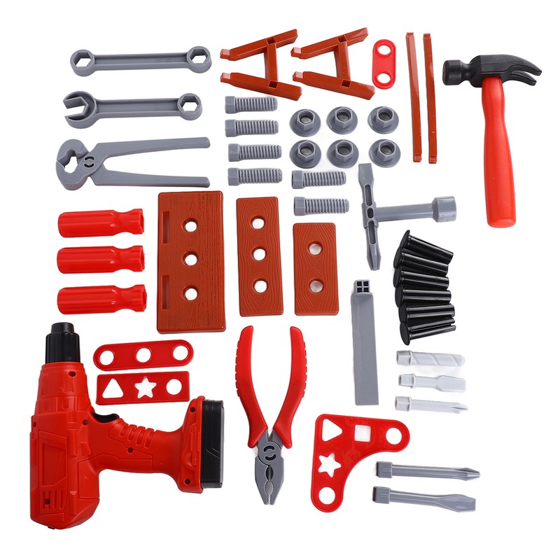 42pcs Kids Simulation Repair Tool Set Hammer Wrench Electric Drill