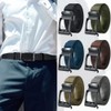 Men's Nylon Ratchet Belt, Automatic Slide Metal Buckle Adjustable Golf