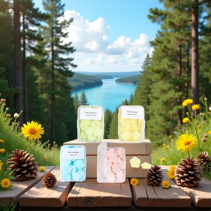 4 Boxes Paper Soap 4 Random Different Fragrances Mini Petal