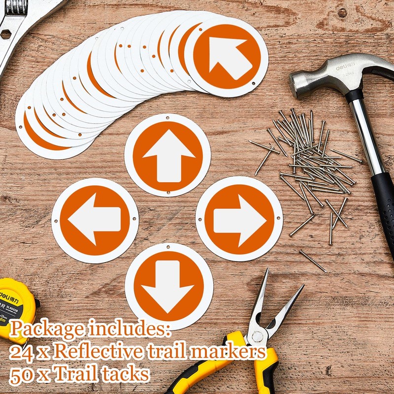 24 Pcs Reflective Trail Markers Bright Trail Signs Lightweight Glow