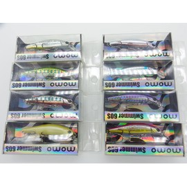 momolures - ULTIMA ARTIST SWIMMER 60mm Sinking Minnow for LRF, Bass, Seabass, Pike, Trout, Salmon lure fishing (8 Pieces Assort)