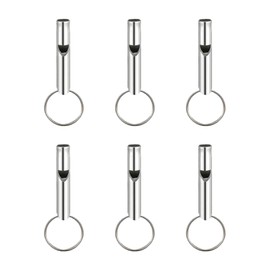 strrng 6 Pcs High Pitch Dog Whistles,Silver High Pitch Dogs Whistles,Aluminum Keychain whistles,Lightweight Loud for Recall Professional Training Dogs whistles,Outdoor Safety Survival whistle.