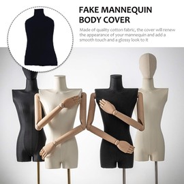 VILLCASE Mannequin Cover- Cotton Fabric Cover Female Model Cloth Cover Half- length Fake Model Props Accessories Black Fake Mannequin Decorative Cloth ( Mannequin Not Included )