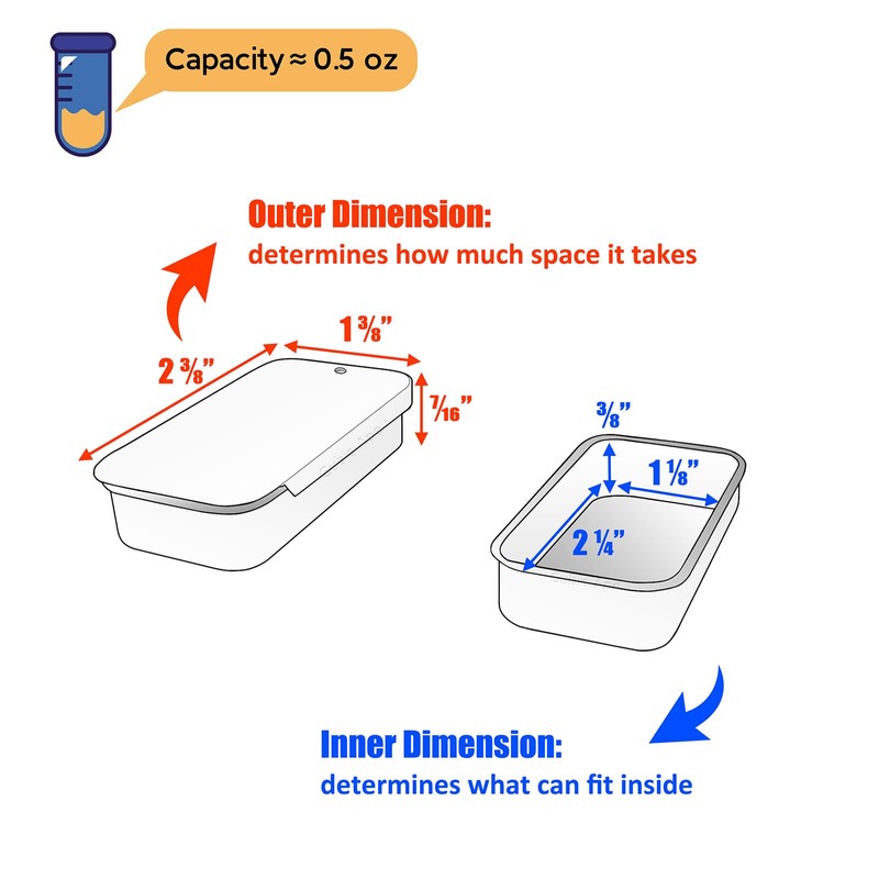 Cubic Ape Slide Top Tin Containers for Lip Balm, Solid
