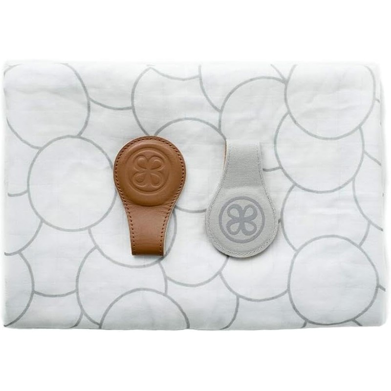 Cloby Swaddle Magnet Clips Leather 2 Coloured Back Canvas Grey