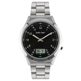 Zeit-Bar Men's Radio-Controlled Watch with Date and Second Display, Modern