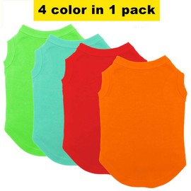 Chol&Vivi Shirts for Dog, Plain Dog T Shirt Vest Clothes Soft and Thin, 4pcs Blank Shirts Clothes Fit for Extra Small Medium Large Extra Large Size Dog Puppy, Shirts for Dog