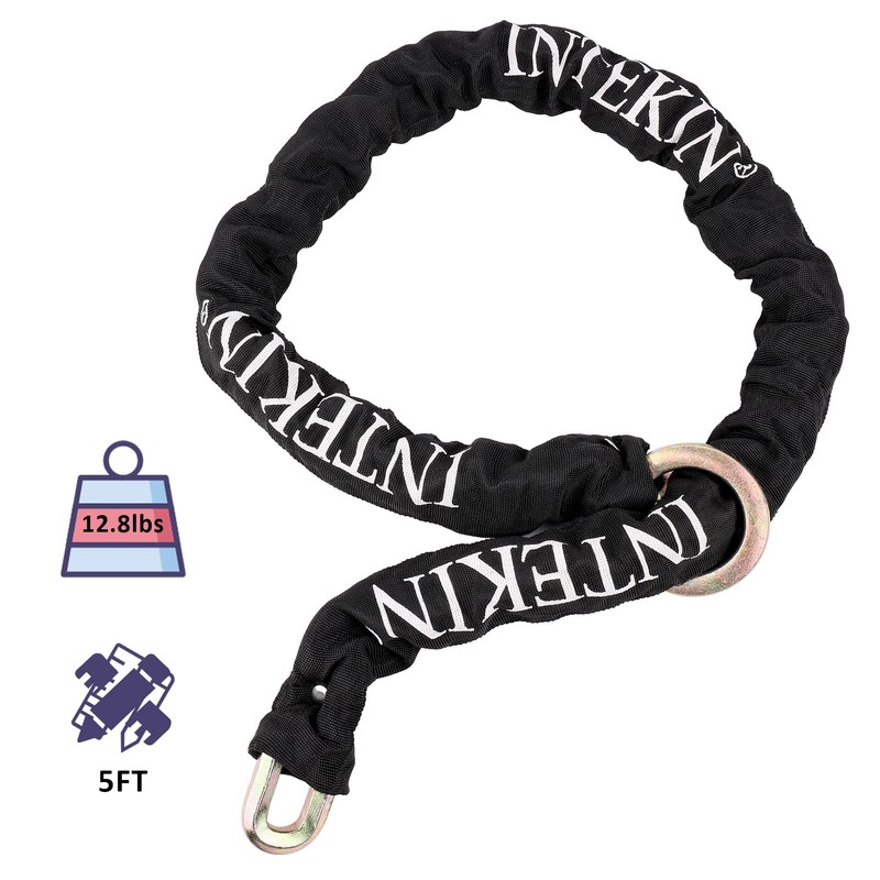 INTEKIN Motorcycle Chain Locks 5FT Motorcycle Lock 12mm Thick Bike