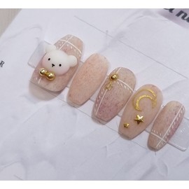 Cozy Bear Handmade Nail Tips - Points / 포근이 곰 수제네일팁 - 포인트