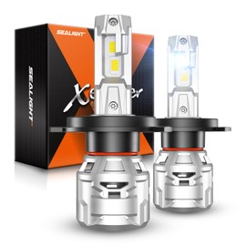 SEALIGHT H4 Bulbs, 𝟑𝟎𝟎𝟎𝟎𝐋𝐌 𝟔𝟓𝟎𝟎𝐊 𝐂𝐨𝐨𝐥 𝐖𝐡𝐢𝐭𝐞 H4 Fog Light, Fog Lights with 15000RPM Cooling Fan, 𝐈𝐏𝟔𝟖 𝐖𝐚𝐭𝐞𝐫?𝐫𝐨𝐨𝐟, Plug-N-Play,Pack of 2