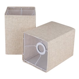 Ruiever Drum Lampshades Set of 2, Natural Linen Lampshades 13" Top x 13" Bottom x 10" High, Easy Assembly Replacement Fabric Lampshades for Table Lamps Floor Lamps, Beige Color Lampshade