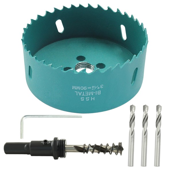 LifCratms 3-1/2 Inch / 90mm Inch BI-Metal Hole Saw with