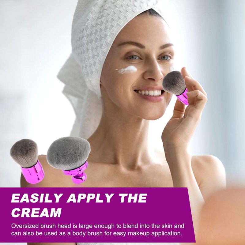 2 Pack Extra Large Round Kabuki Brush, Body Makeup &