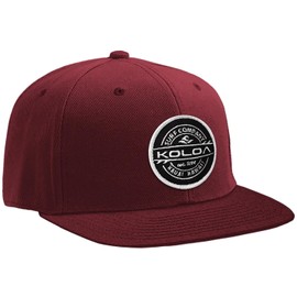 Joe's USA Koloa Surf Thruster Patch Logo Solid Snapback Hat-Maroon