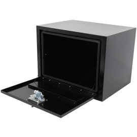 ECCPP 24inch Heavy Duty Iron Truck Bed Tool Box, RV Storage Organizer Trailer Storage ToolBox W/Lock & Keys, Underbody Flatbox Truck Car Outdoor Trailer Pickup (Black)