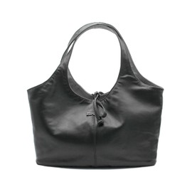 Zerimar Premium Natural Leather Reversible Bag | Women's Shoulder Bag | Women's Handbag | Women's Leather Bag | Made in Spain, Black/Grey