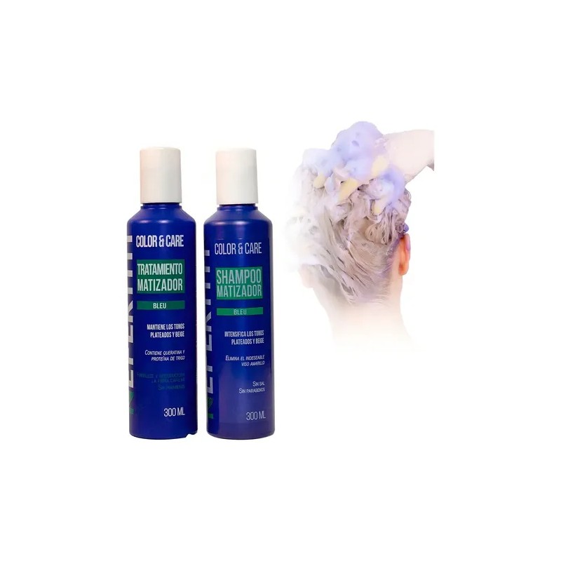 Shampoo Matizador Y Tratamiento Para Platinar Canas Y Mechas