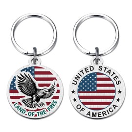 TGCNQ Patriotic American Keychain - United States of America Flag Pendant, Perfect for Proud Patriots, Gifts for Christmas America