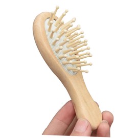 VICASKY Wooden Massage Comb for Scalp with Static Function Portable Natural Wood Hair Brush for Deeply Massages Scalp with Cushioned Pad for Detangling and Relaxation