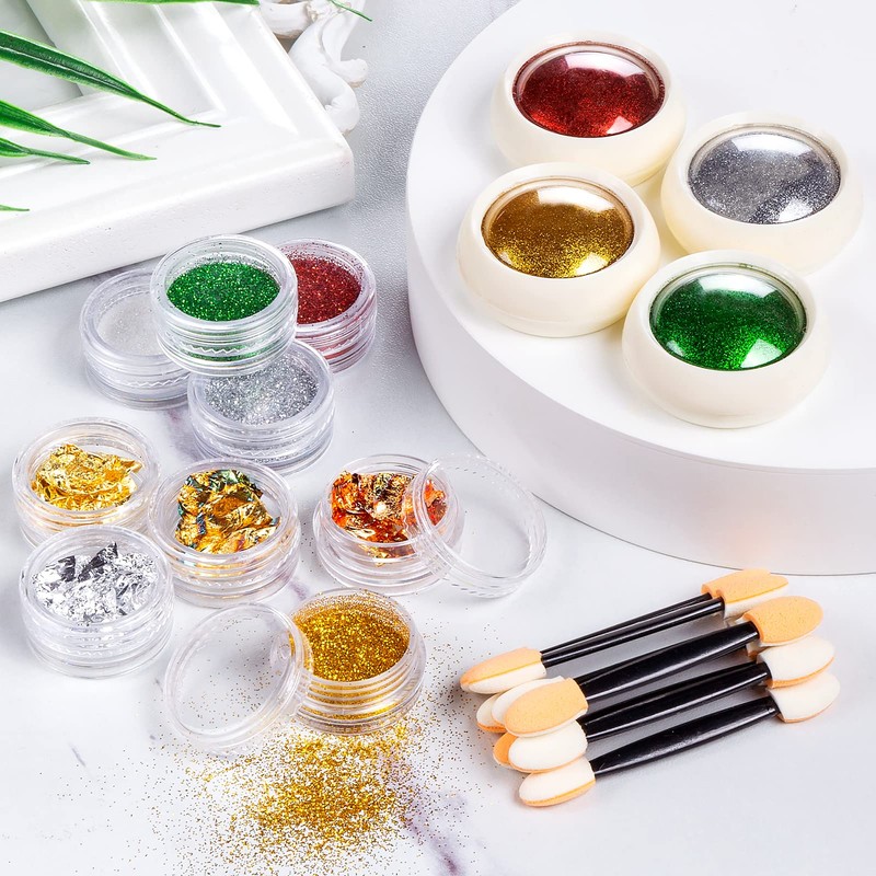 MELLIEX Nail Powder Set, Includes 4 Chrome Nail Powders, 5