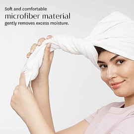 T3 Toalla turbante de lujo | Material de microfibra suave, textura de gofre, diseño cónico, ajuste cómodo para la mayoría de longitudes de cabello